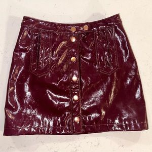 Forever 21 pleather button up skirt